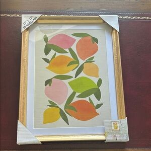 Modern Wild Mango Art Matted Framed Wall Art 13 x 17 Easy Hang Golden Frame